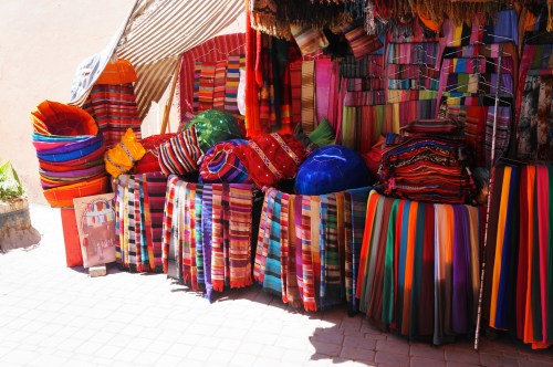 The lush colors of the textiles of Marrakesh. Eye candy at every turn.